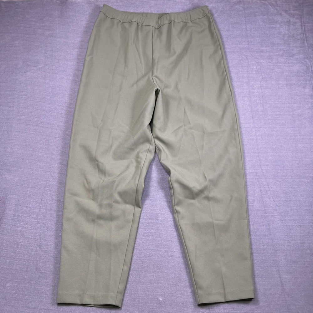 Bend Over Pull On Elastic High Rise Straight Leg Pants Womens 18W Sage Green